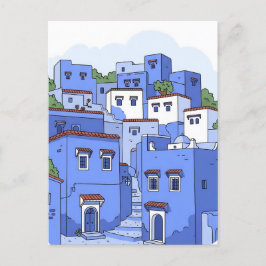 Blue Houses in Chefchaouen Morocco Travel Briefkaart