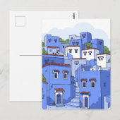 Blue Houses in Chefchaouen Morocco Travel Briefkaart (Voorkant / Achterkant)