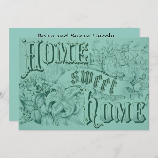 Blue Housewarming Invitation Kaart (Voorkant / Achterkant)