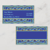 Blue Hues en  metaalgoud Visitekaartje (Voorkant / Achterkant)