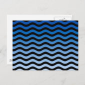 Blue Hues Wavy Stripes Decor Briefkaart (Voorkant / Achterkant)