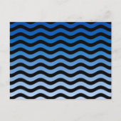 Blue Hues Wavy Stripes Decor Briefkaart (Voorkant)