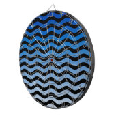 Blue Hues Wavy Stripes Decor Dartbord (Voorkant Rechts)