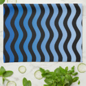 Blue Hues Wavy Stripes Decor Theedoek (Gevouwen)