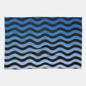Blue Hues Wavy Stripes Decor Theedoek (Horizontaal)
