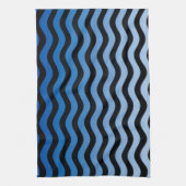 Blue Hues Wavy Stripes Decor Theedoek (Verticaal)