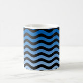 Blue Hues Wavy Stripes Koffiemok (Center)