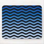 Blue Hues Wavy Stripes Muismat (Voorkant)