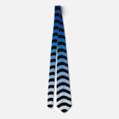 Blue Hues Wavy Stripes Stropdas (Achterkant)