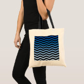 Blue Hues Wavy Stripes Tote Bag (Voorkant (product))