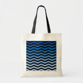 Blue Hues Wavy Stripes Tote Bag (Voorkant)