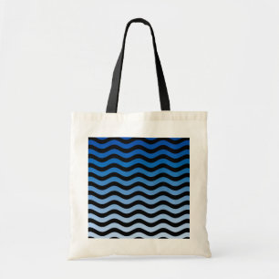 Blue Hues Wavy Stripes Tote Bag