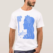 Blue Hula Girl Head T-Shirt (Voorkant)