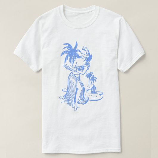 Blue Hula Girl T-Shirt (Design voorkant)