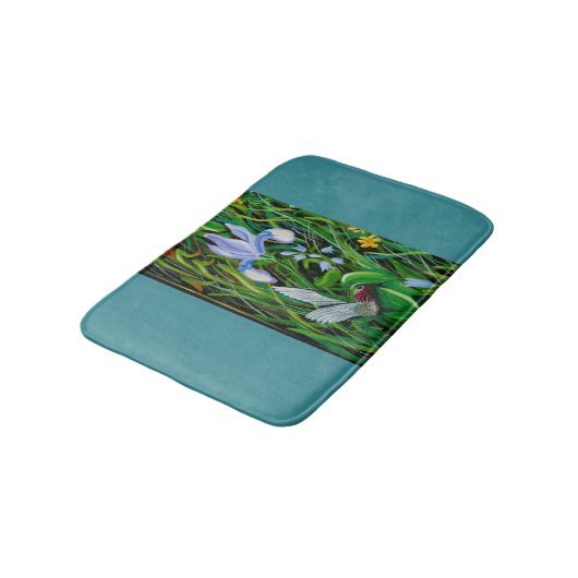 Blue Hummingbird Bath Mat (Gekanteld)