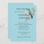 Blue Hummingbird Hydrangea Flowers Baby shower Kaart (Voorkant / Achterkant)