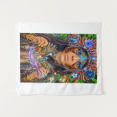 Blue Hummingbird Moth Queen Wandkleed (Voorkant (horizontaal))