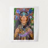 Blue Hummingbird Moth Queen Wandkleed (Voorkant)