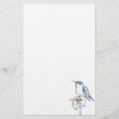 Blue Hummingbird op Shasta Daisy Briefpapier (Voorkant)