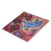 Blue Hummingbird Tile Tegeltje (Zijkant)