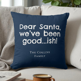 Blue Humor Dear Santa Personalized Funny Christmas Kussen