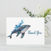 Blue Humpback Whale Bedankkaart (Staand voorkant)