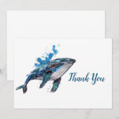 Blue Humpback Whale Bedankkaart (Voorkant / Achterkant)