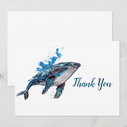 Blue Humpback Whale Bedankkaart (Voorkant / Achterkant)
