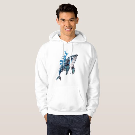 Blue Humpback Whale Hoodie (Voorkant volledig)