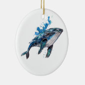 Blue Humpback Whale Keramisch Ornament (Rechts)