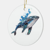 Blue Humpback Whale Keramisch Ornament (Links)