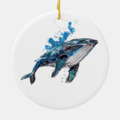 Blue Humpback Whale Keramisch Ornament (Achterkant)