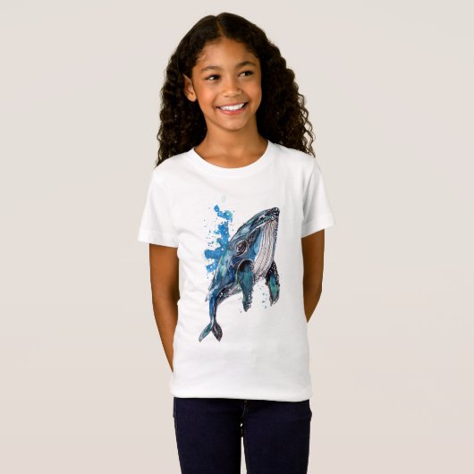 Blue Humpback Whale Kinder T-Shirt (Voorkant volledig)