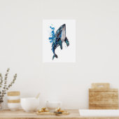 Blue Humpback Whale Poster (Keuken)