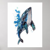 Blue Humpback Whale Poster (Voorkant)