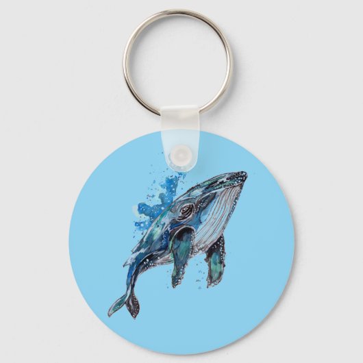 Blue Humpback Whale Sleutelhanger (Voorkant)
