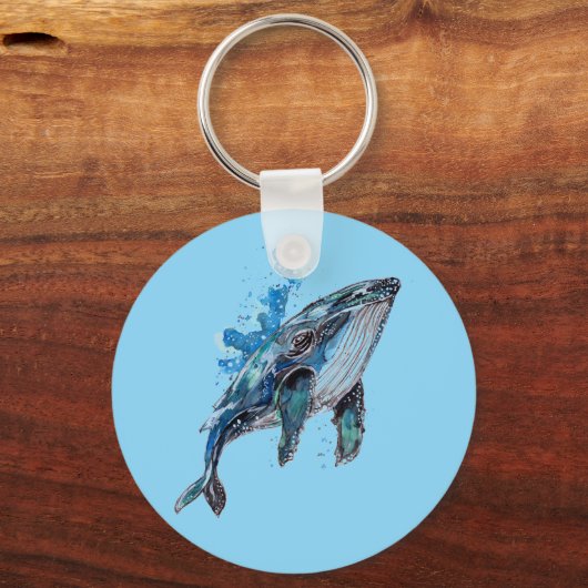 Blue Humpback Whale Sleutelhanger (Voorkant)
