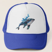 Blue Humpback Whale Trucker Pet (Voorkant)