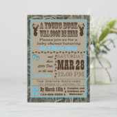Blue Hunting Camo Baby Shower-uitnodigingen Kaart (Staand voorkant)
