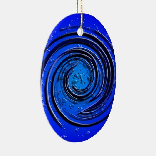 Blue Hurricane Swirl Keramisch Ornament (Rechts)