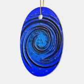 Blue Hurricane Swirl Keramisch Ornament (Links)