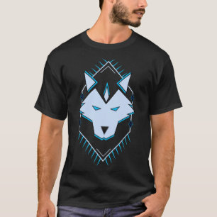 Blue Husky Wolf Dog Minimalist Logo Classic T-Shir T-shirt