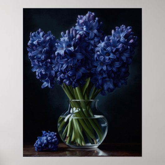 Blue Hyacint Flowers Art Print Poster (Voorkant)