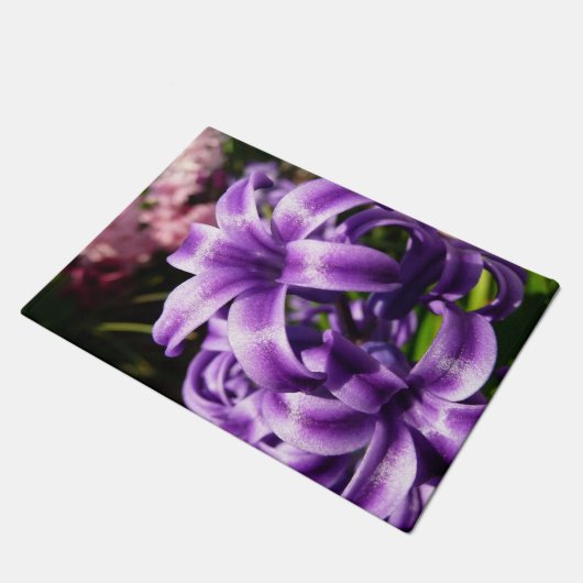Blue Hyacinth I Spring Floral Deurmat (Schuin)