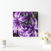 Blue Hyacinth I Spring Floral Vierkante Klok (Huis)