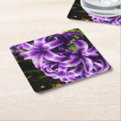 Blue Hyacinth II Spring Floral Kartonnen Onderzetters (Schuin)