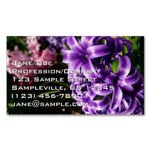 Blue Hyacinth II Spring Floral Magnetisch Visitekaartje