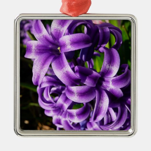 Blue Hyacinth II Spring Floral Metalen Ornament (Voorkant)
