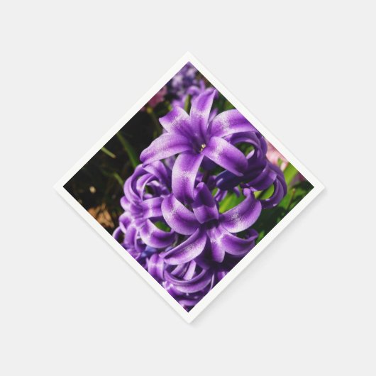 Blue Hyacinth II Spring Floral Servetten (Hoek)