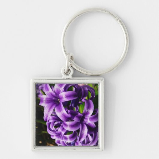 Blue Hyacinth II Spring Floral Sleutelhanger (Voorkant)